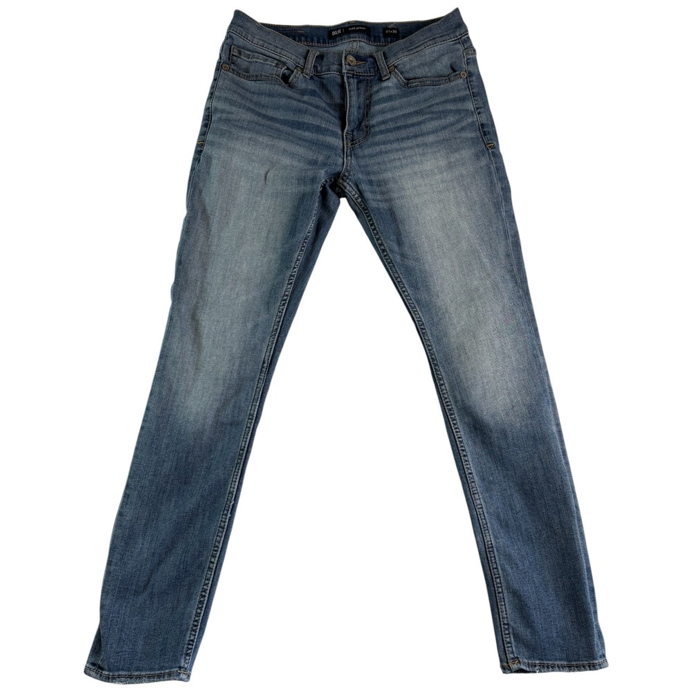 Buckle BKE Alec Skinny Jeans Mens 31x30 (30x29) Blue Whiskering Denim Cotton